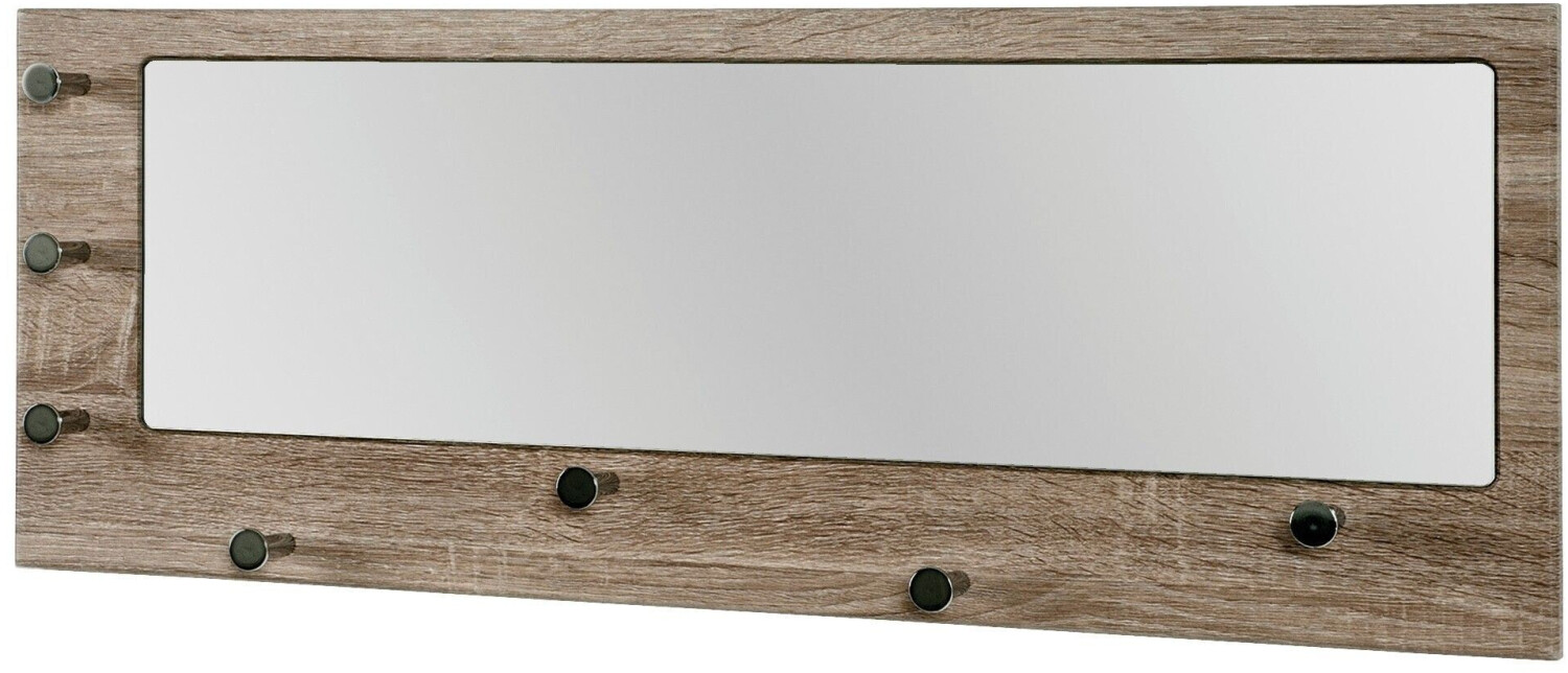 HAKU Wall coat rack, oak truffle-chrome-nickel 80x6x30 cm (42751)