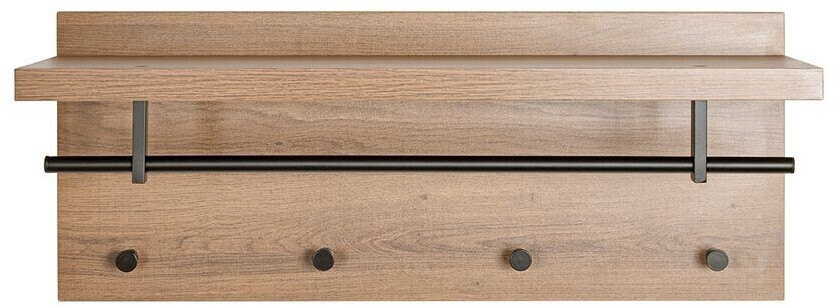 HAKU Wall coat rack, oak-black 75x26x30 cm (37144)