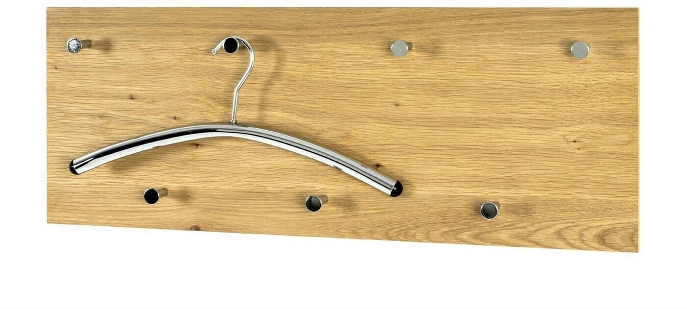 HAKU Wall coat rack oak stainless steel look 80x5.5x30 cm (15613)