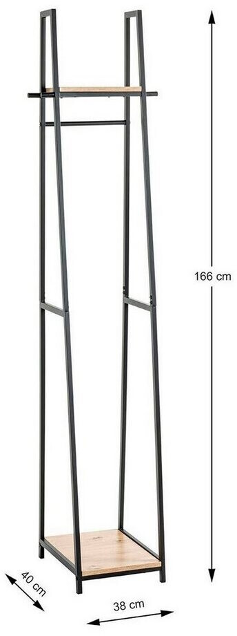 HAKU Furniture coat stand oak, black 38 cmx40 cmx166 cm (25493)
