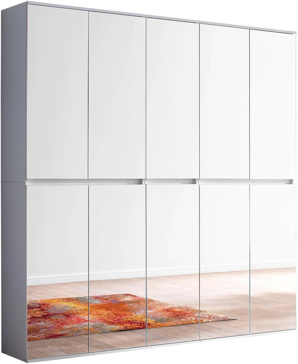 trendteam Wardrobe wardrobe mirror white melamine 185x191x34 cm (171891301)