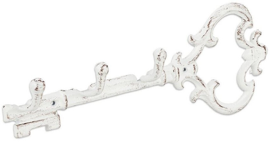 Relaxdays 4 x vintage white key rack