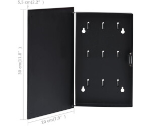 ZACK NOLMA Schlüsselkasten XL mit Spiegel 35,4 x 35 x 7 cm - schwarz