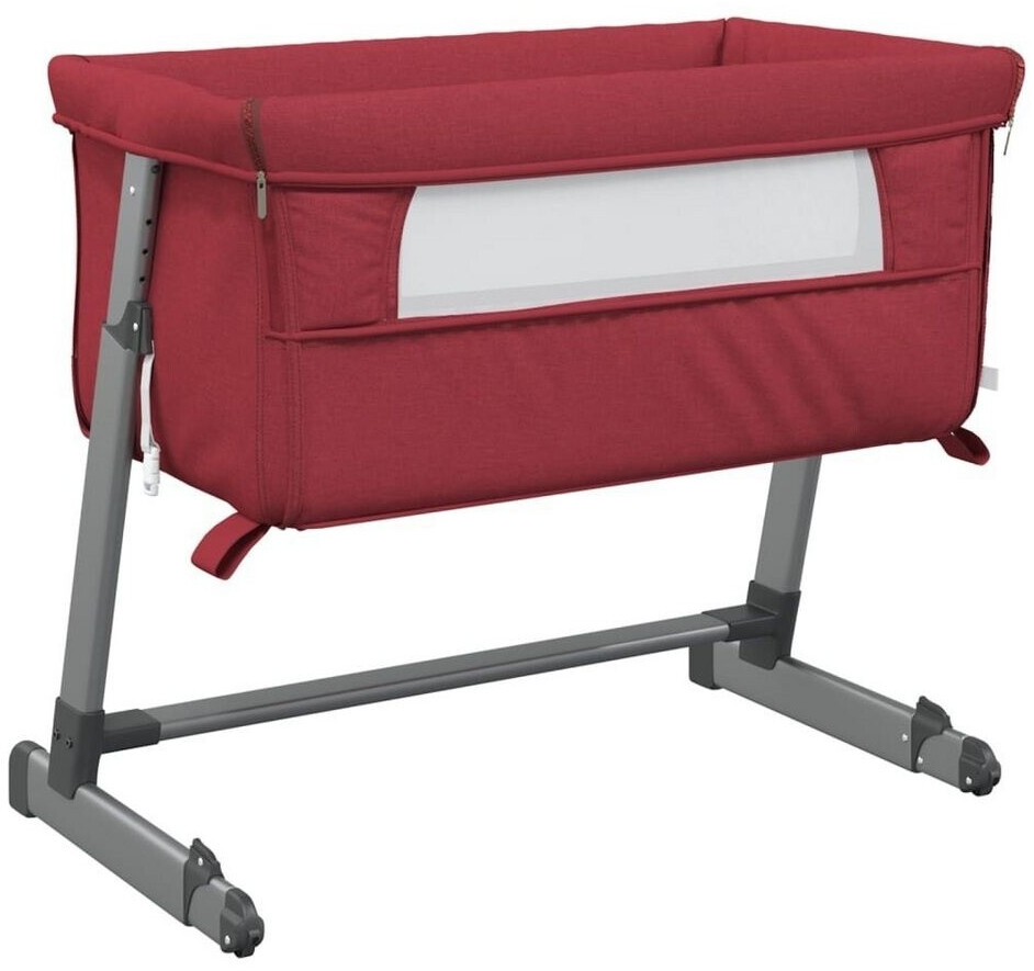 vidaXL Baby bed with mattress linen fabric au meilleur prix sur idealo.fr
