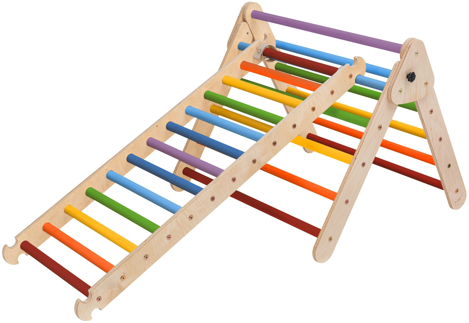 KateHaa Wooden Pikler triangle + ladder rainbow