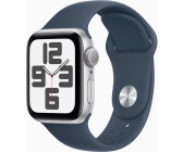 Apple Watch SE 2022 GPS 40mm Silber Sportarmband Sturmblau S/M
