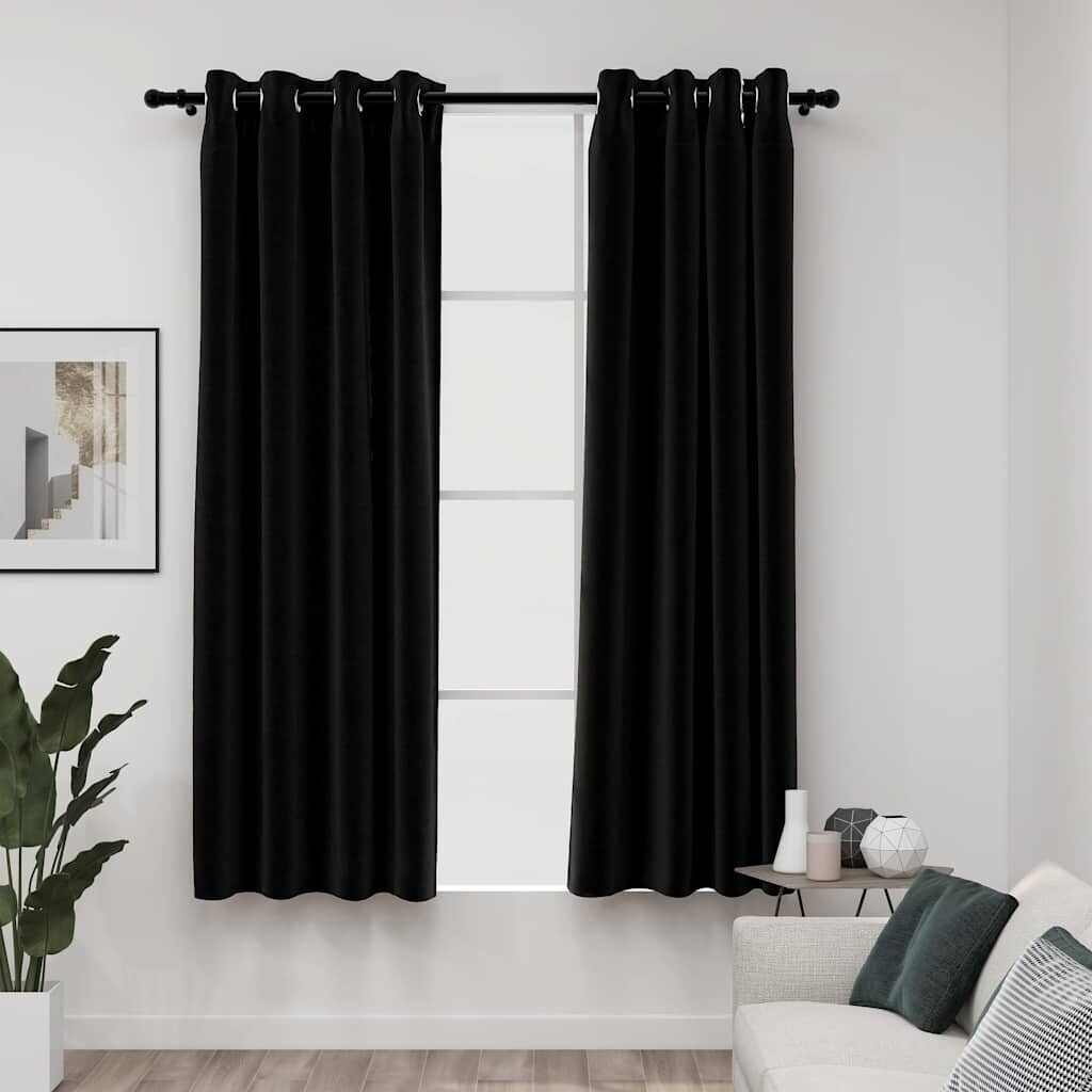 vidaXL Linen-effect blackout curtains 2 pcs. 140x175 cm anthracite (321160)