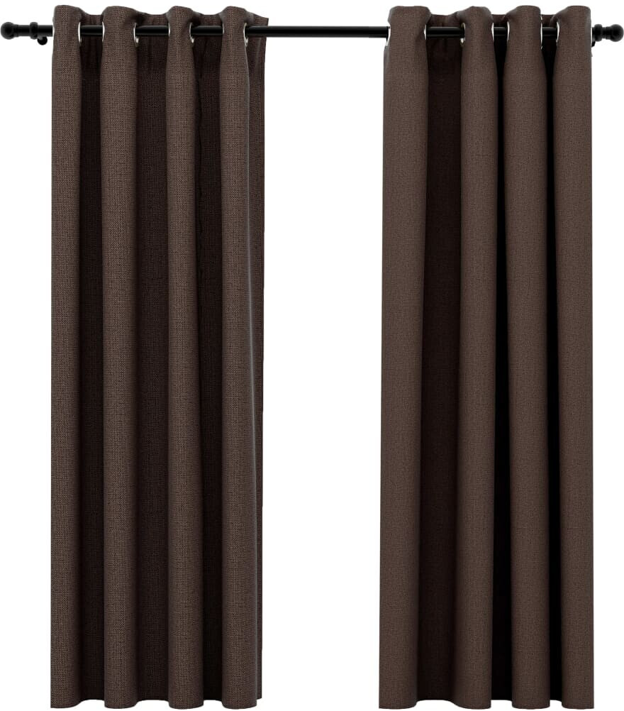 vidaXL Linen-effect blackout curtains 2 pcs. 140x175 cm taupe (321200)