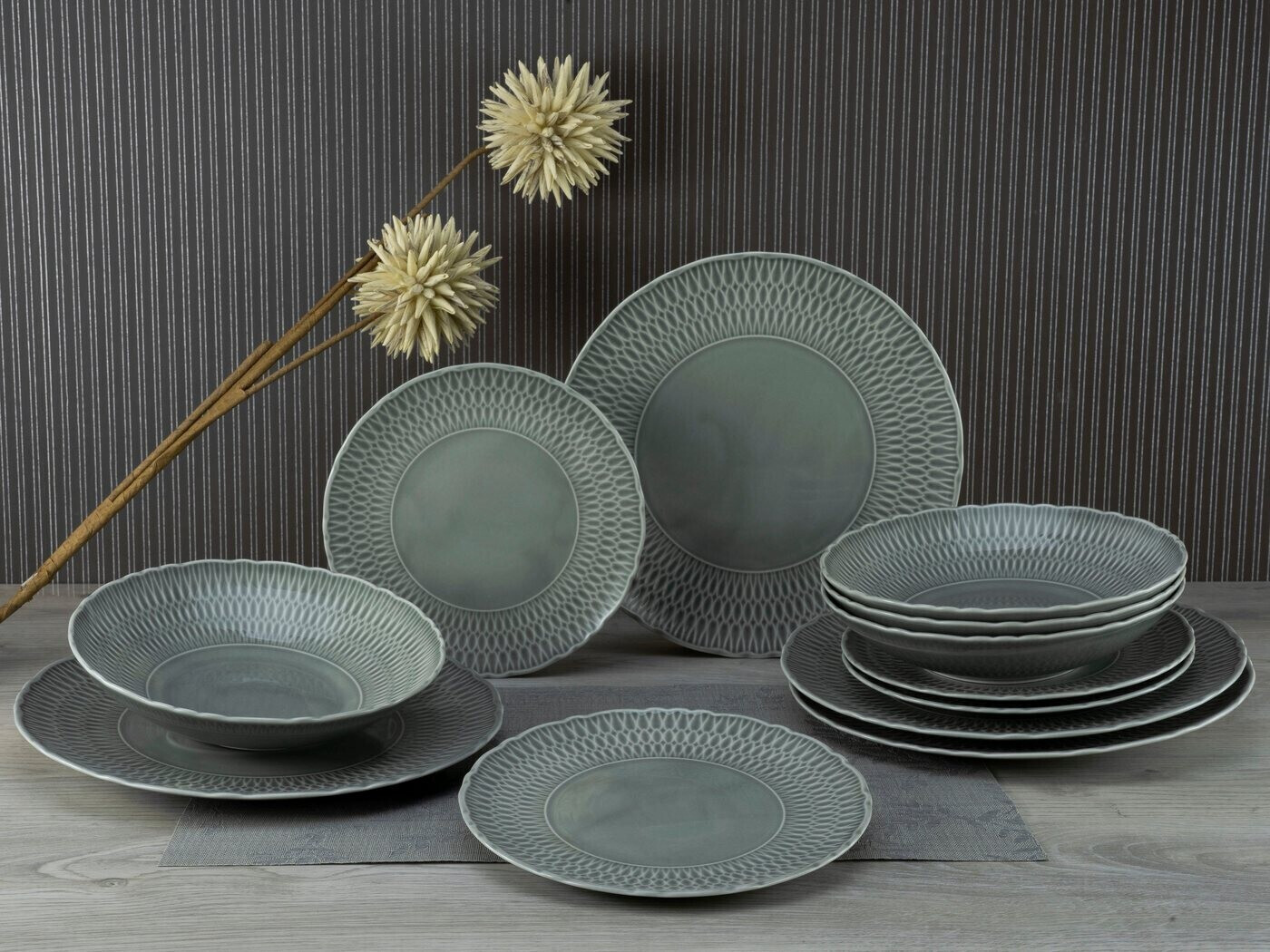 CreaTable, 33067 Serie Sofia - Set di Stoviglie Piatti, Servizi di Piatti, 8 pezzi