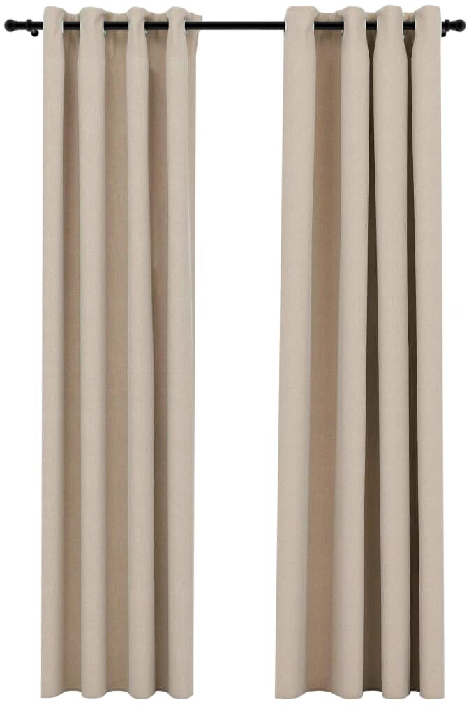 vidaXL Linen-effect blackout curtains 2 pcs. 140x225cm beige (321209)