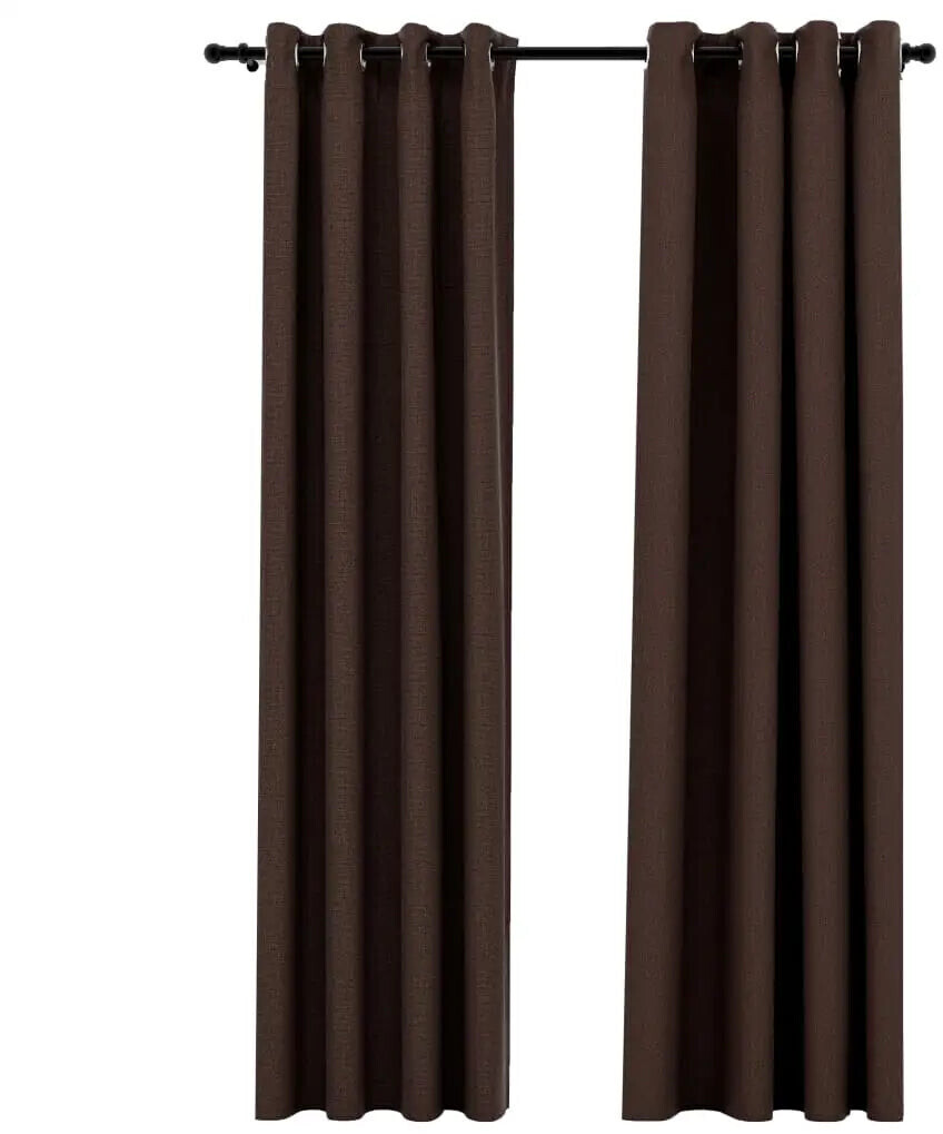 vidaXL Linen-effect blackout curtains 2 pcs. 140x225cm taupe (321201)