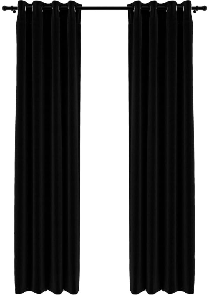 vidaXL Linen-effect blackout curtains 2 pcs. 140x225cm black (321153)