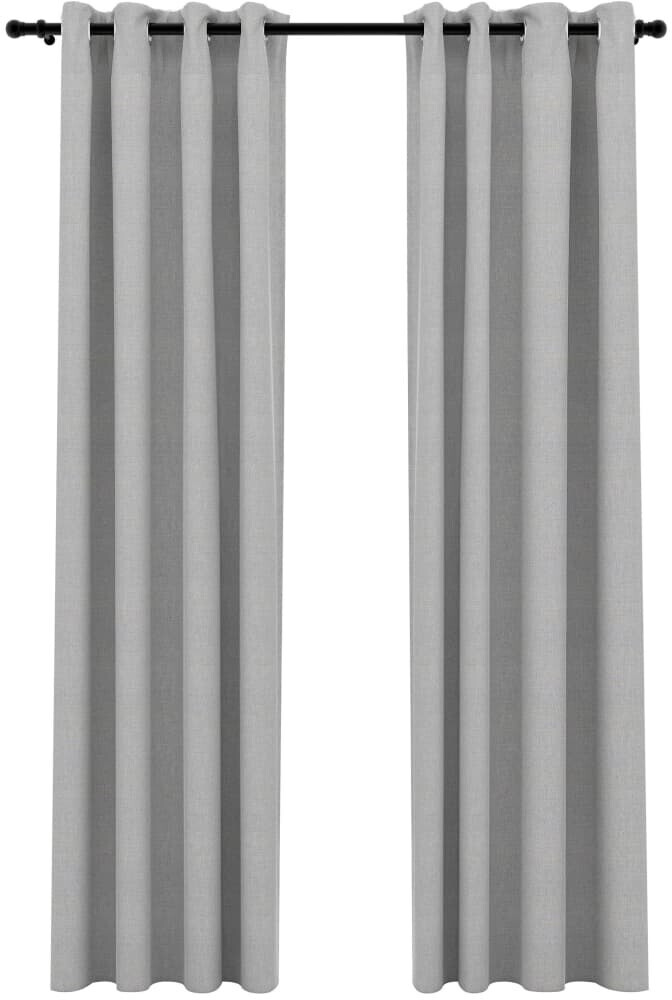 vidaXL Linen-effect blackout curtains 2 pcs. 140x225cm gray (321169)