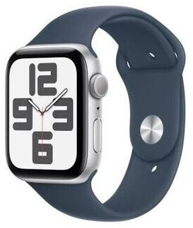 Apple Watch SE 2022 GPS 44mm silber Sportarmband Sturmblau M/L