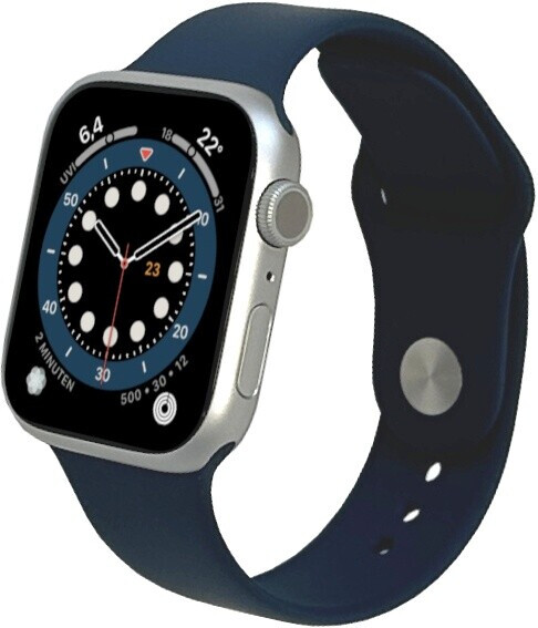 Apple Watch SE 2022 GPS 44mm silber Sportarmband Sturmblau M/L, Bild 6