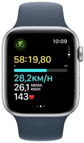 Apple Watch SE 2022 GPS 44mm silber Sportarmband Sturmblau M/L, Bild 7