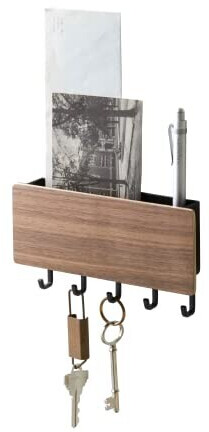 YAMAZAKI Magnetic Keyhook & Holder Rin brown (2729)