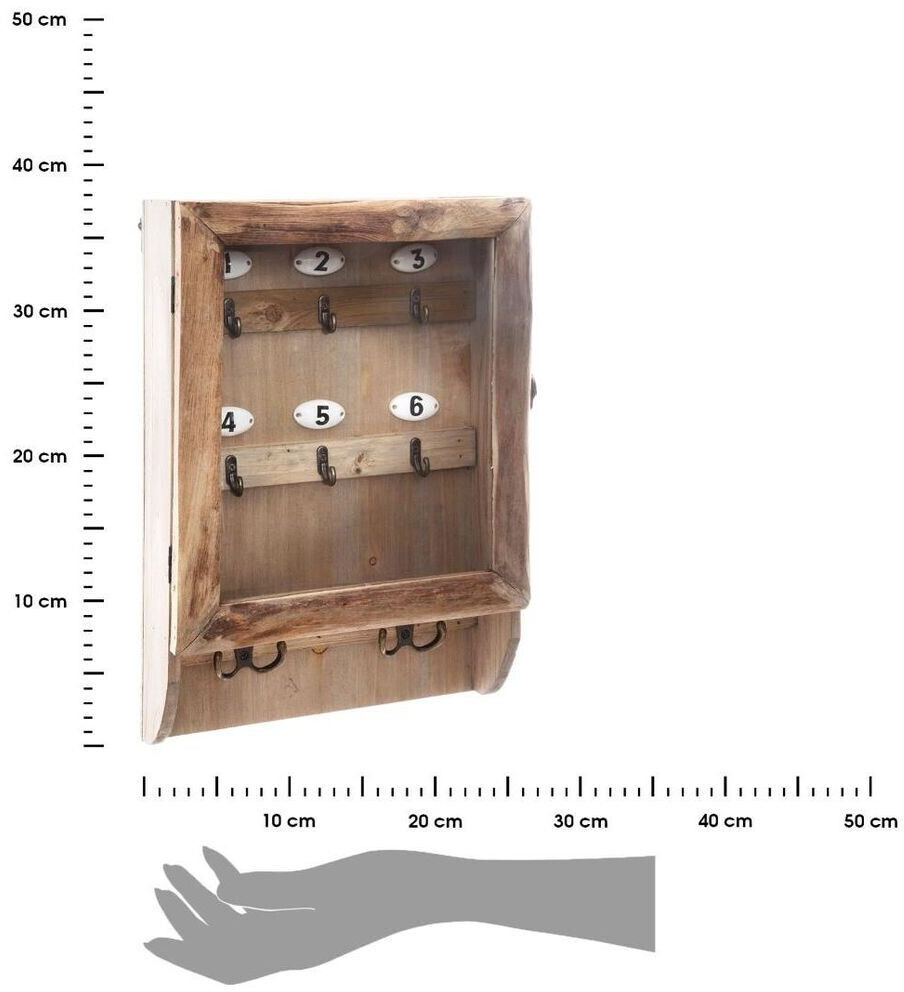 Atmosphera Key box glass and wood 26×38 cm chestnut brown (ATM-167027)