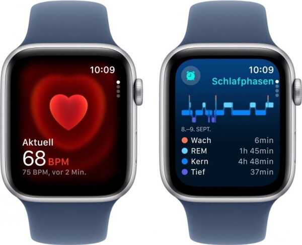 Apple Watch SE 2022 4G 44mm silber Sportarmband Sturmblau M/L, Bild 5