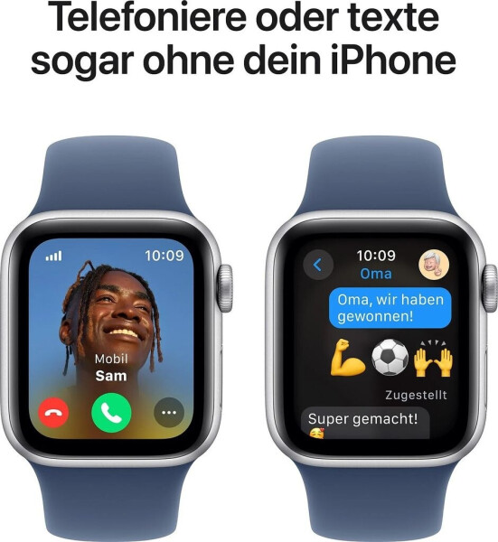 Apple Watch SE 2022 4G 44mm silber Sportarmband Sturmblau M/L, Bild 7