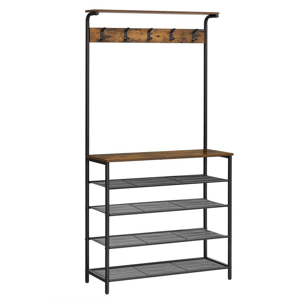 Vasagle Coaty rack 80x31 5x183 5 cm Vintage black brown au