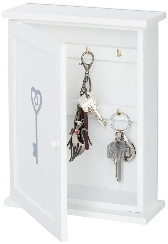 Relaxdays Key cabinet 22x8x29 cm white