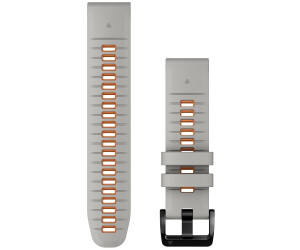 Garmin QuickFit 22 Watch Strap Silicone Fog Gray Ember Orange 010