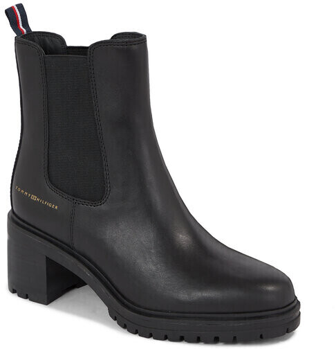 Leather black bootie store