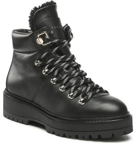 Tommy Hilfiger Leather Outdoor Flat Boot FW0FW06725 Black