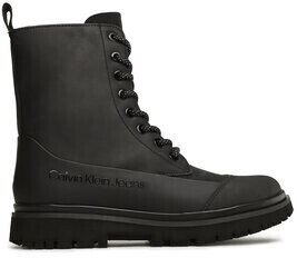 Calvin Klein Jeans Chunky Combat Laceup Boot Rub YW0YW01066 Triple Black