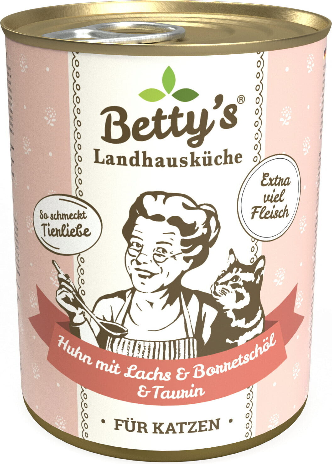 Betty's Landhausküche Wet Cat Food Chicken with salmon & borage oil & Taurin