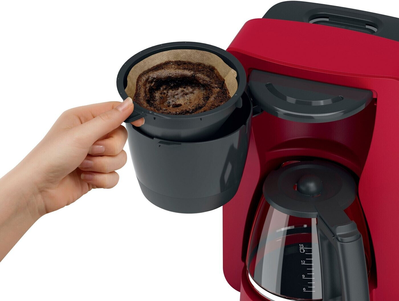 Bosch TKA3M133 ab € mit bei Kaffeemaschine Preisvergleich Glaskanne | MyMoment 36,49 rot