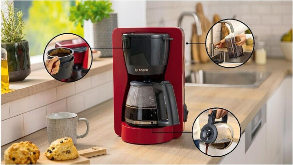 Bosch TKA3M133 MyMoment Kaffeemaschine mit Glaskanne rot, Bild 13
