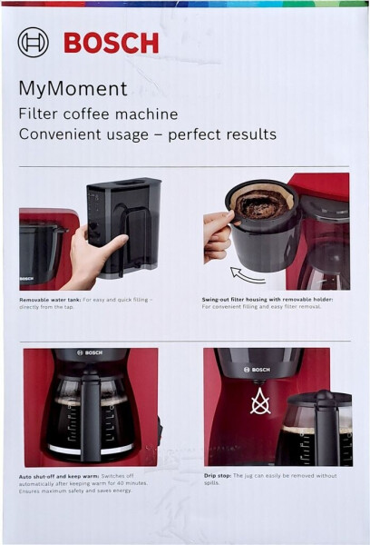 Bosch TKA3M133 MyMoment Kaffeemaschine mit Glaskanne rot, Bild 4