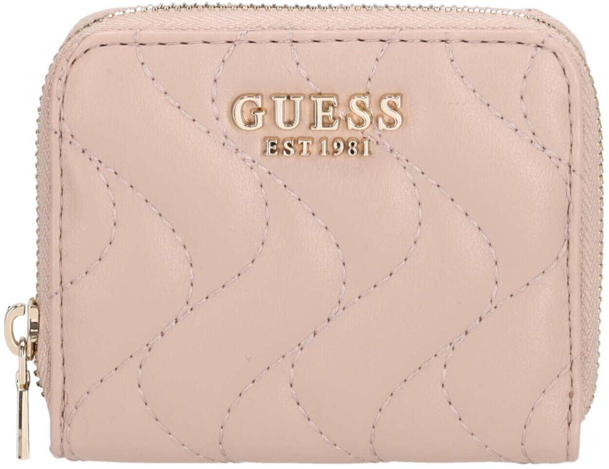 GUESS Giully SLG Small Zip Around Wallet In Rosewood – Kleine Geldbörse Mit Reißverschluss, Steppung, Münzfach