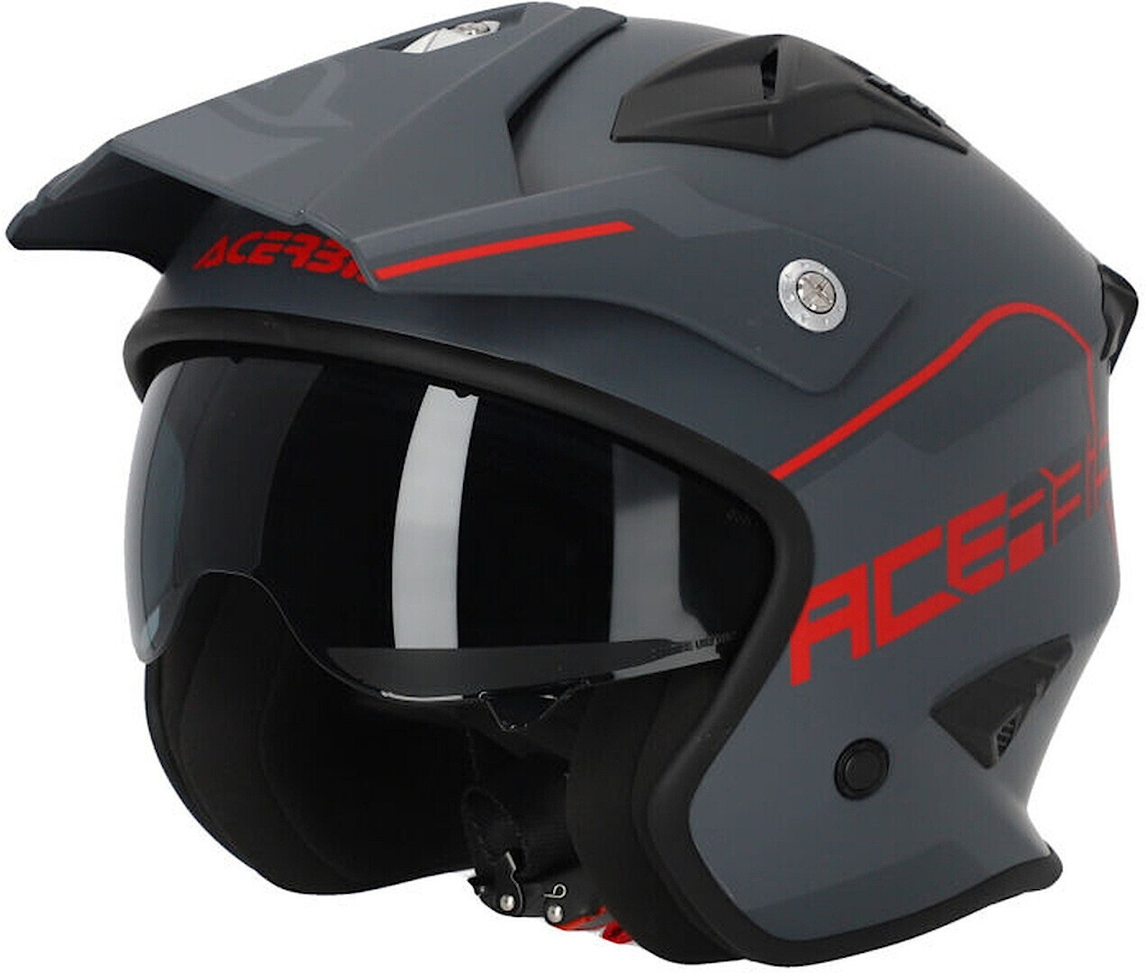 Photos - Motorcycle Helmet ACERBIS Aria S23 Matt Dark Grey/Red 