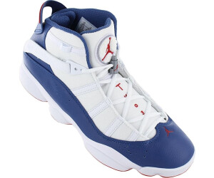 Baby blue and red jordans deals