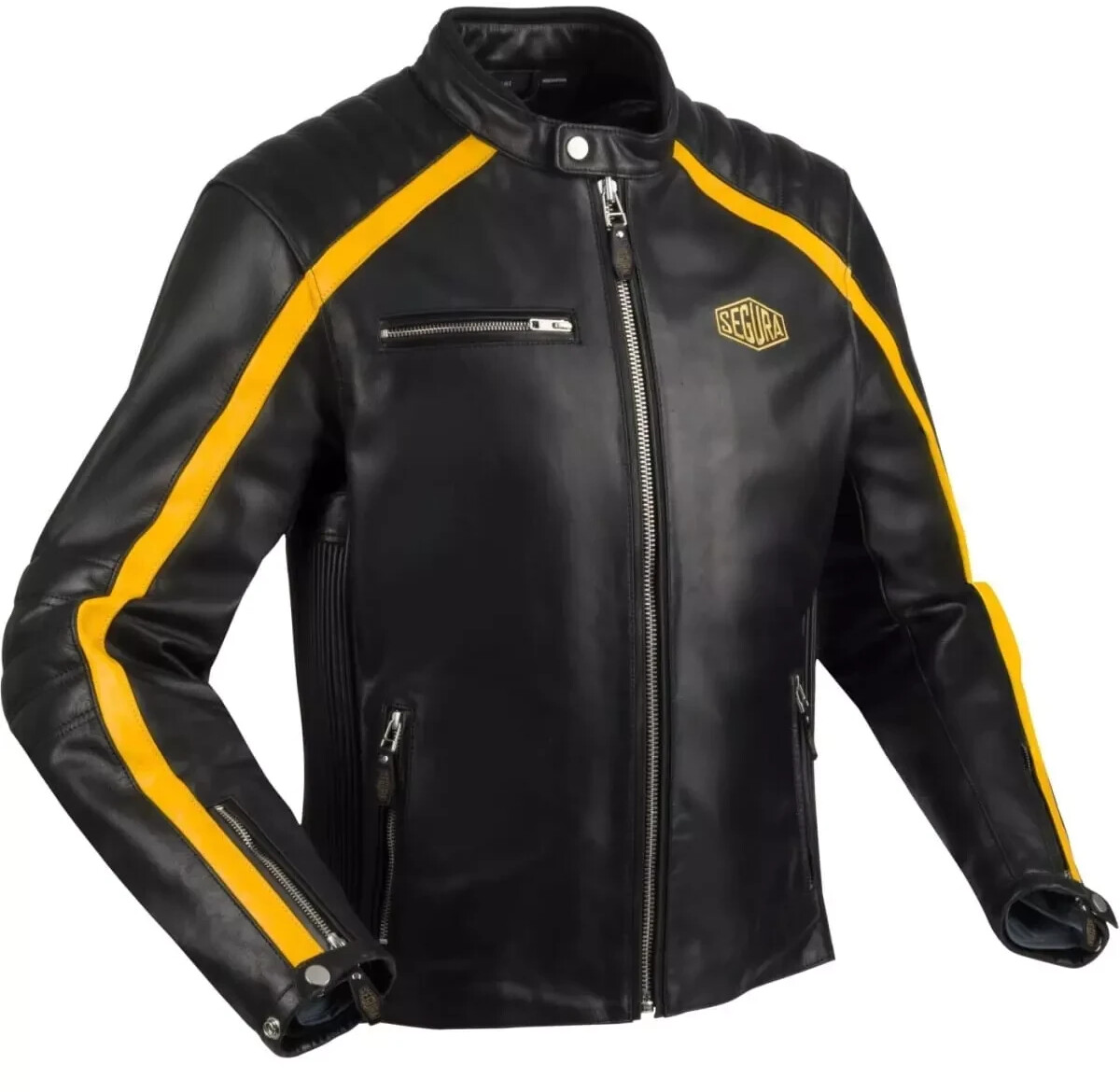 Photos - Motorcycle Clothing SEGURA Formula Leather Jacket black/yellow 