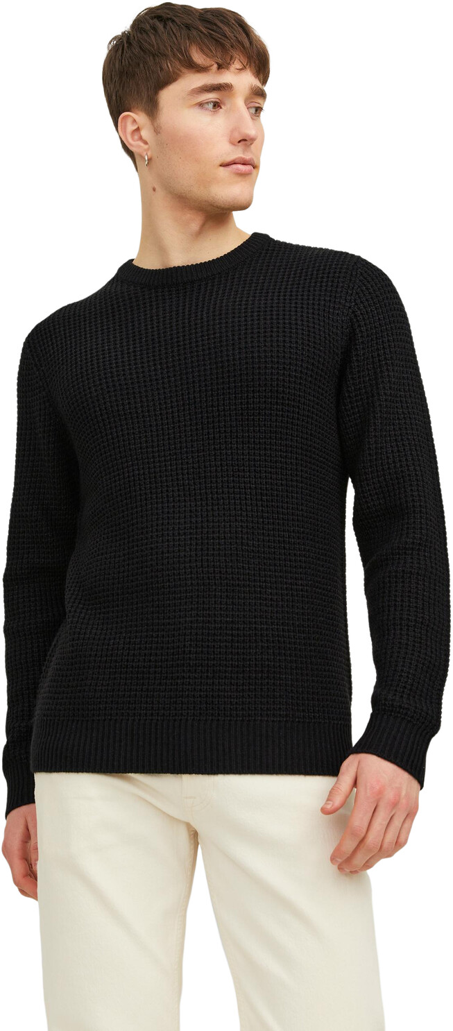Jack & Jones Jjewilliam knit crew neck sn (12236776-4235107) black 
