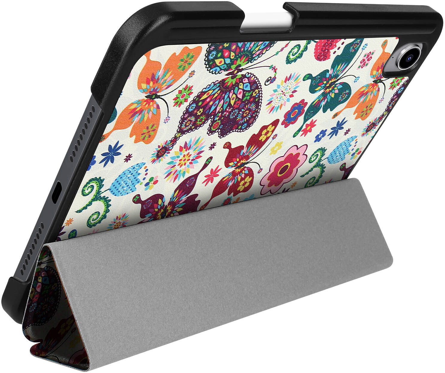 Avizar Cover Trifold for iPad Mini 2021 with stand Flowers