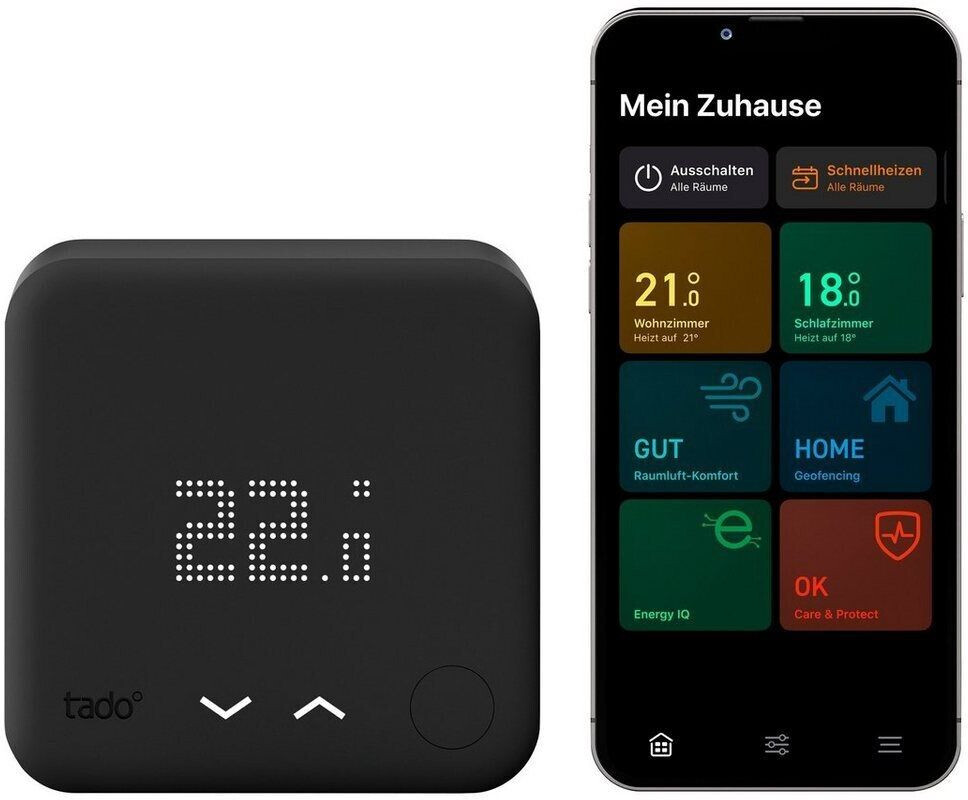 tado° Smart Thermostat Starter Kit V3+ Black Edition (1x Thermostat +  Bridge) a € 118,91 (oggi)