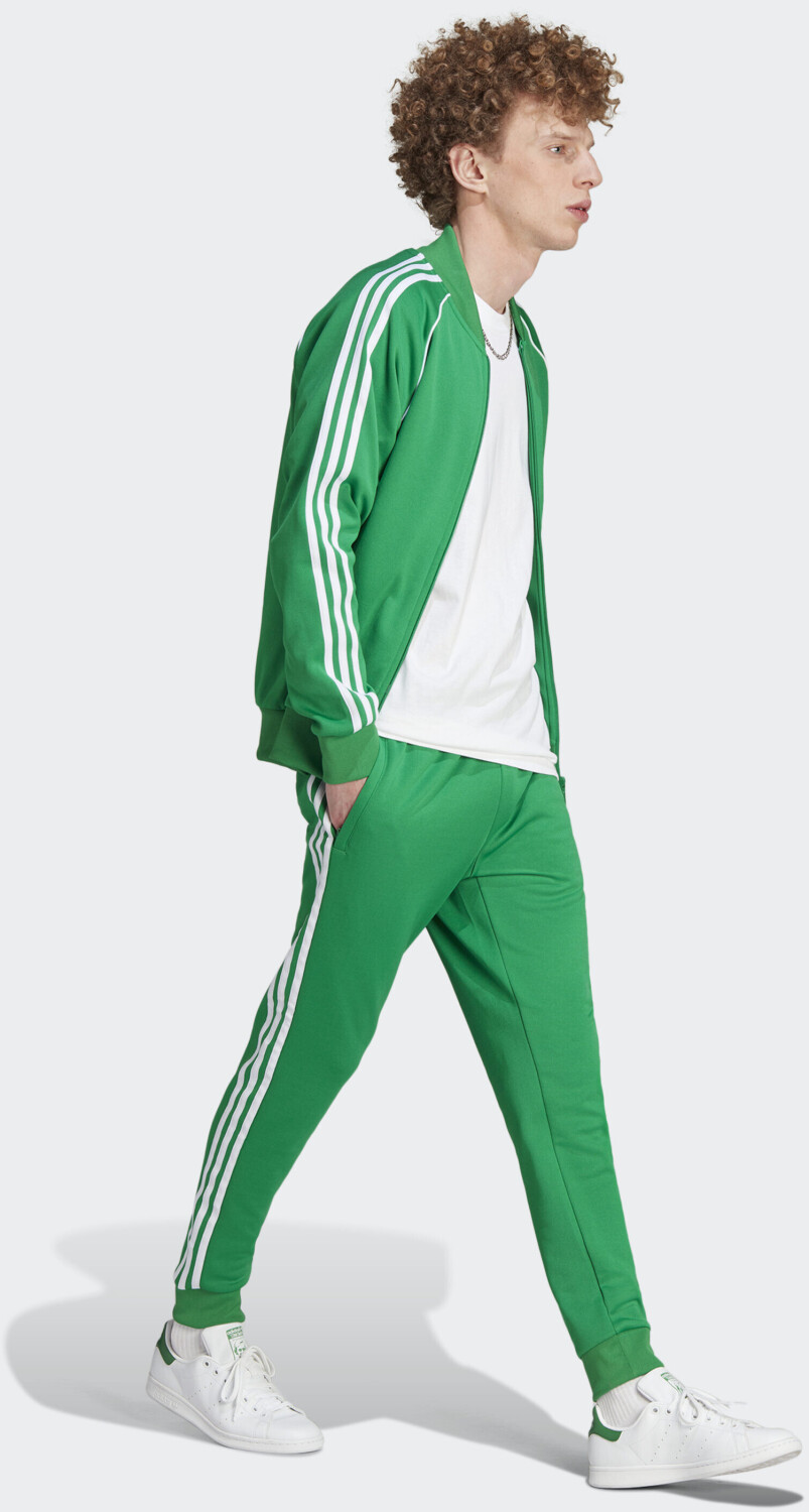 Green and white adidas tracksuit top