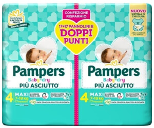 Pampers Baby Dry Più asciutto Maxi 4 (7-18 Kg) a € 4,70 (oggi)
