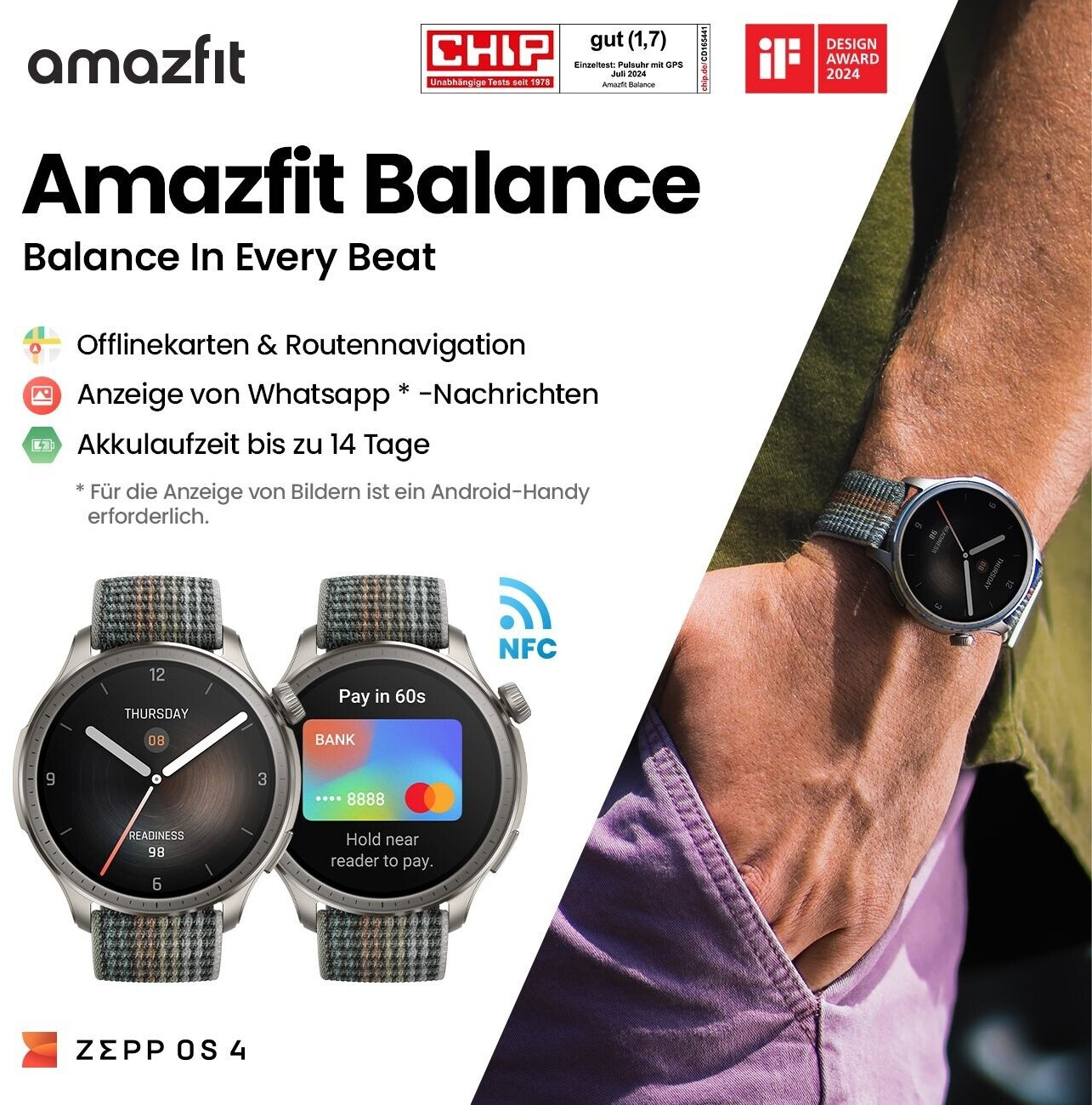 Amazfit Balance noir