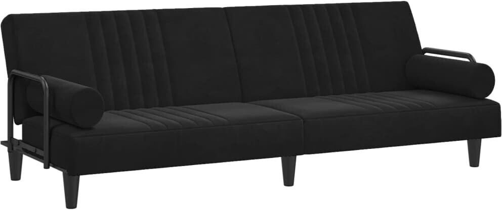 vidaXL Sofa bed with armrests velvet (35189) black