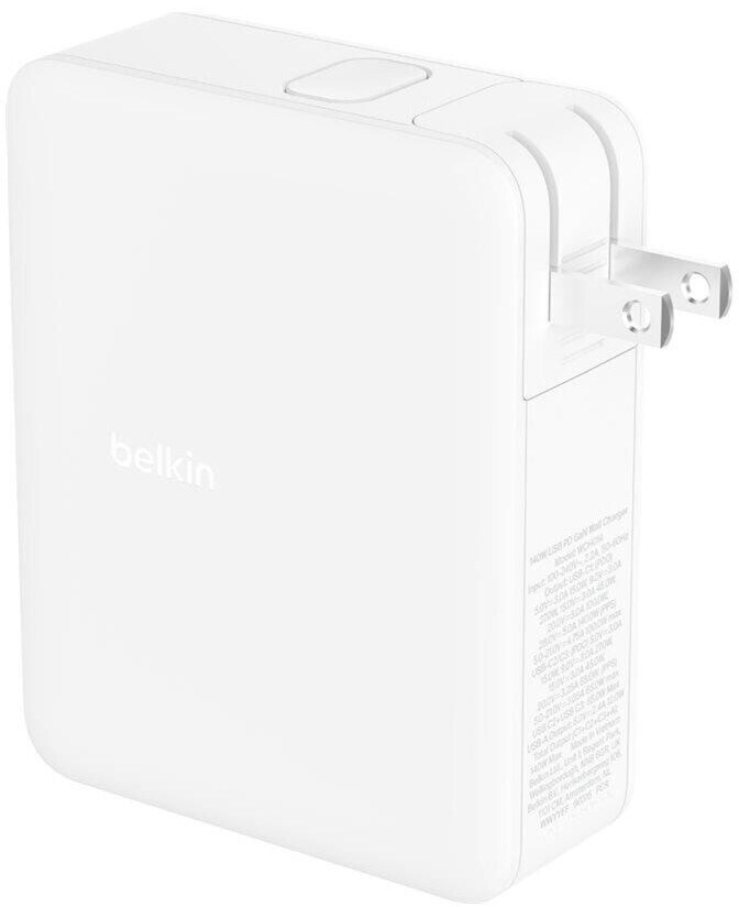 Cargador  Belkin BoostCharge Pro, USB-C, 65 W, Carga Rápida, Tecnología  GaN, Blanco