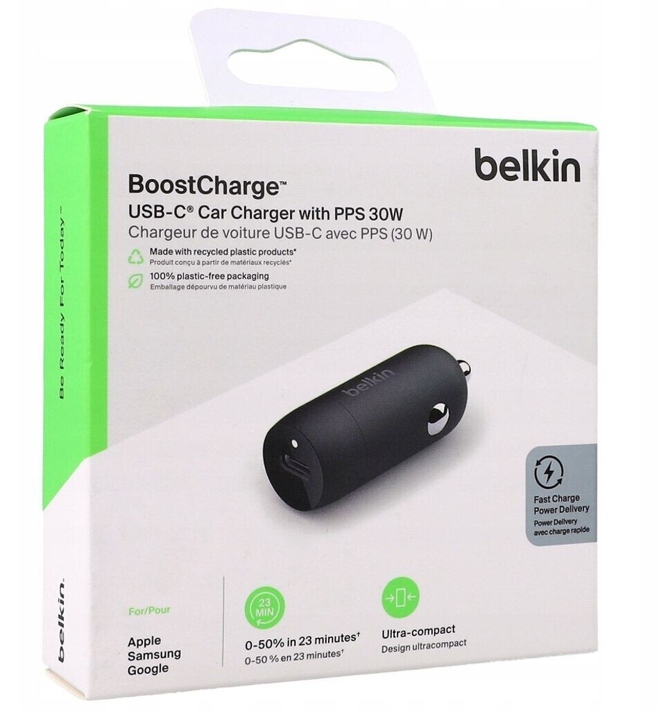 Belkin BoostCharge 30-W-USB-C-Kfz-Ladegerät ab 22,03 € | Preisvergleich bei