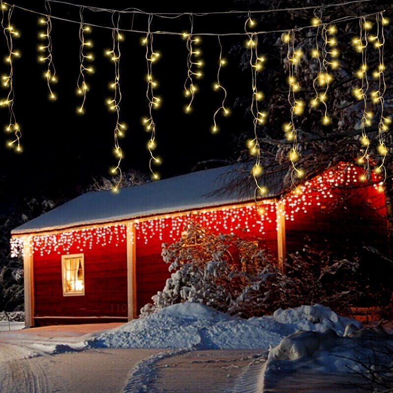 TolleTour Led Eisregen Lichterkette Außen und Innen 400 LEDs 15m IP44