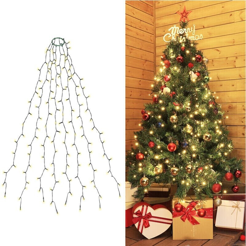€ Weihnachtsbaum Salcar mit Lichterkette 350er Warmwei Preisvergleich led bei / 3m 22,99 | / Ring Beleuchtungsmodi, Girlanden 9 led mit 10 ab