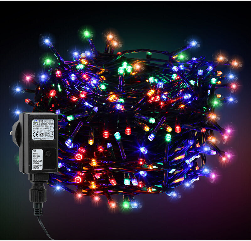 TolleTour 30M 300 LED Lichterkette für Weihnachtsbaum, bunte dunkelgrün Kupferdraht mit 8